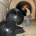 Huge balls used to clean the sewer tunnels